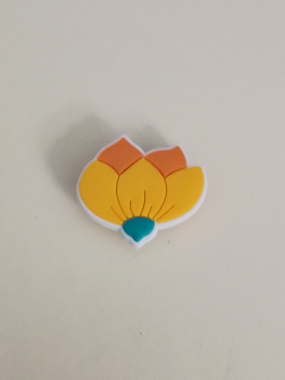 10 for $10 Jibbitz Croc Charm - Tulip Like Flower Orange and Yellow Petals